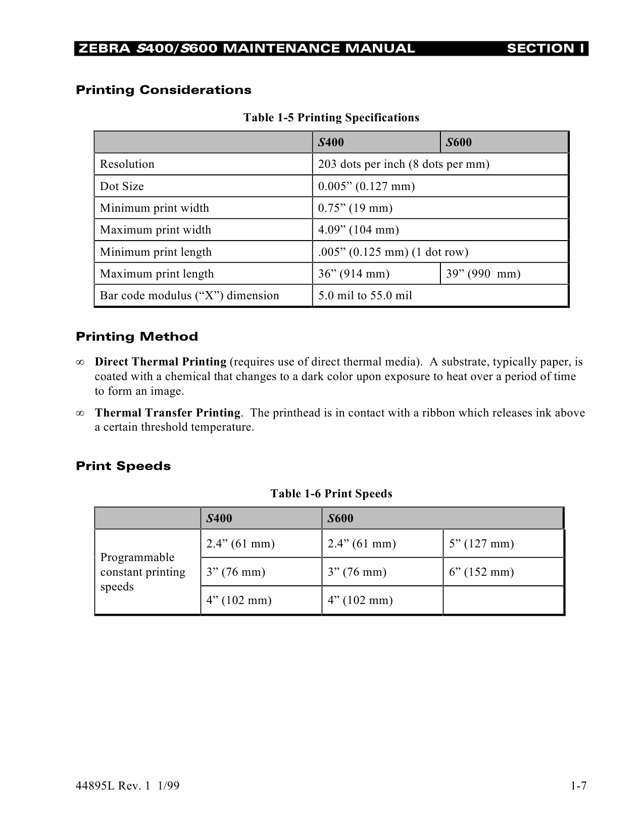 Zebra Label S400 S600 Maintenance Service Manual-2